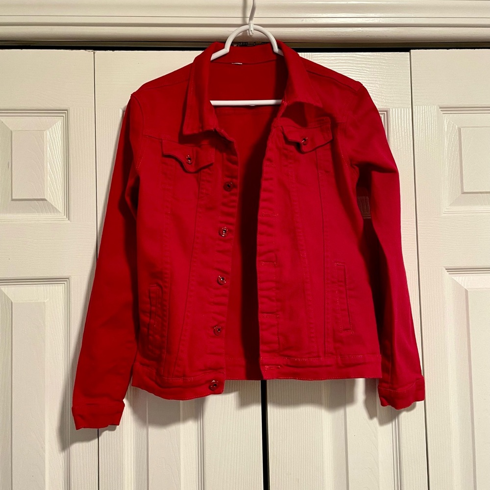 🎄SEASONAL SALE! 
Red denim jacket